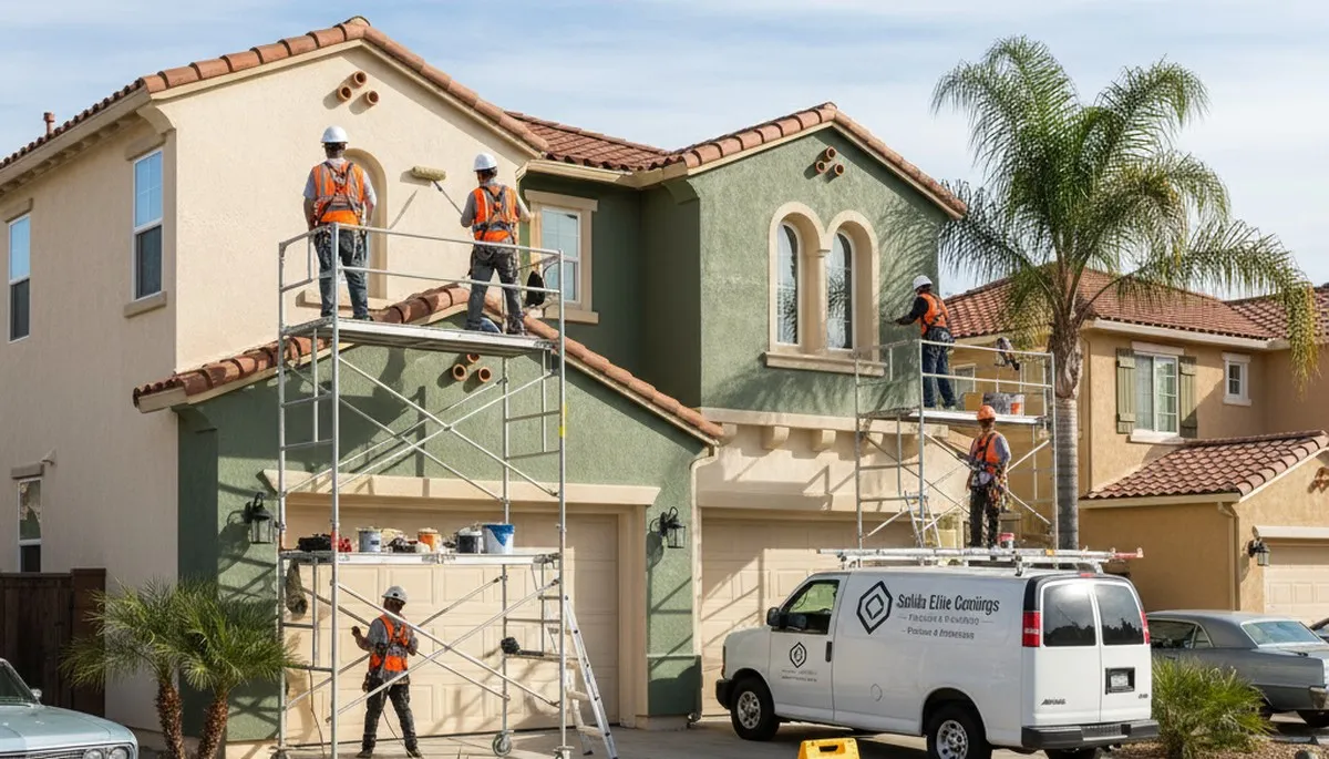Professional painters in Modesto, CA completing interior painting for a residential home